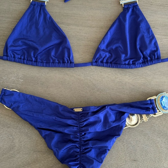 Beach Bunny Elegant Blue Embellished Bikini - Picture 6 of 8